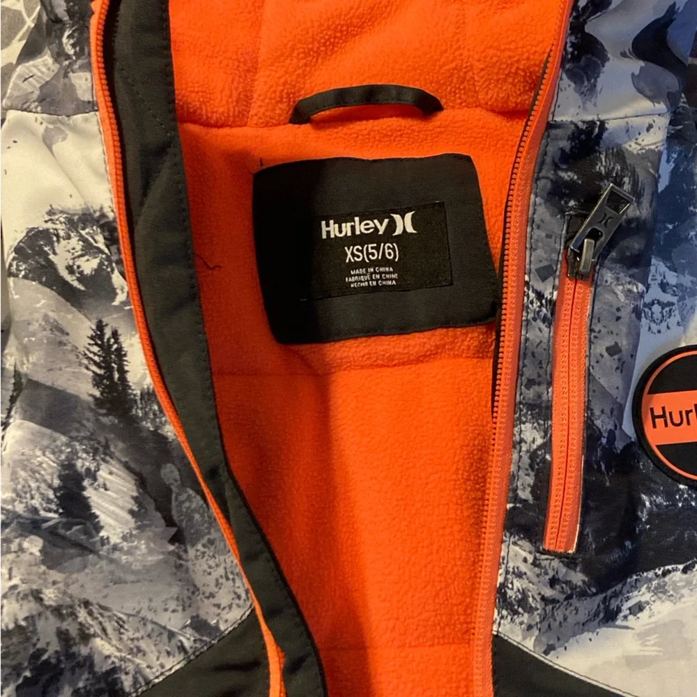 Hurley Kids' Black and Orange Mountain Jacket (size 5/6)